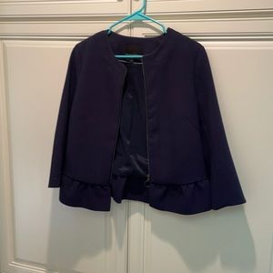 Navy banana republic jacket with ruffled bottom